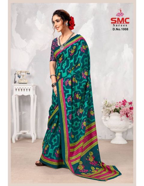 Smc Parvathi Casual Daily Wear Cotton Printed Latest Saree Collection